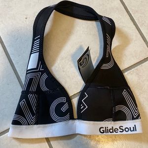 NWT GlideSoul neoprene halter bikini top. GlideSoul print .5mm size small